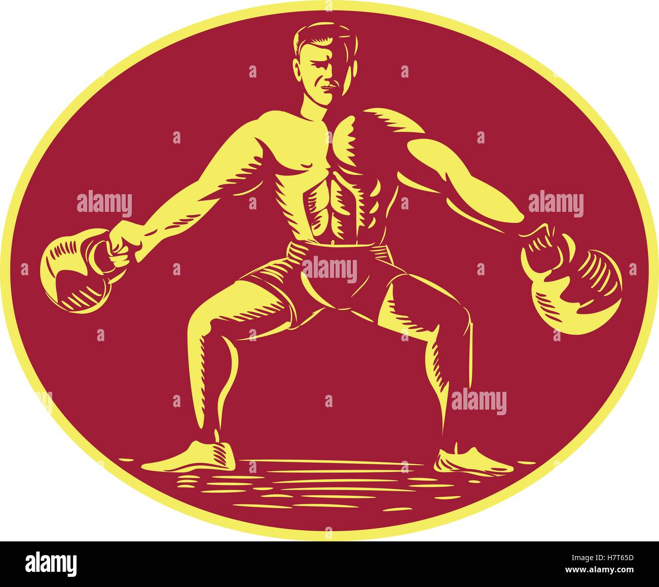 Hand with kettlebell Stock Vector Images - Alamy