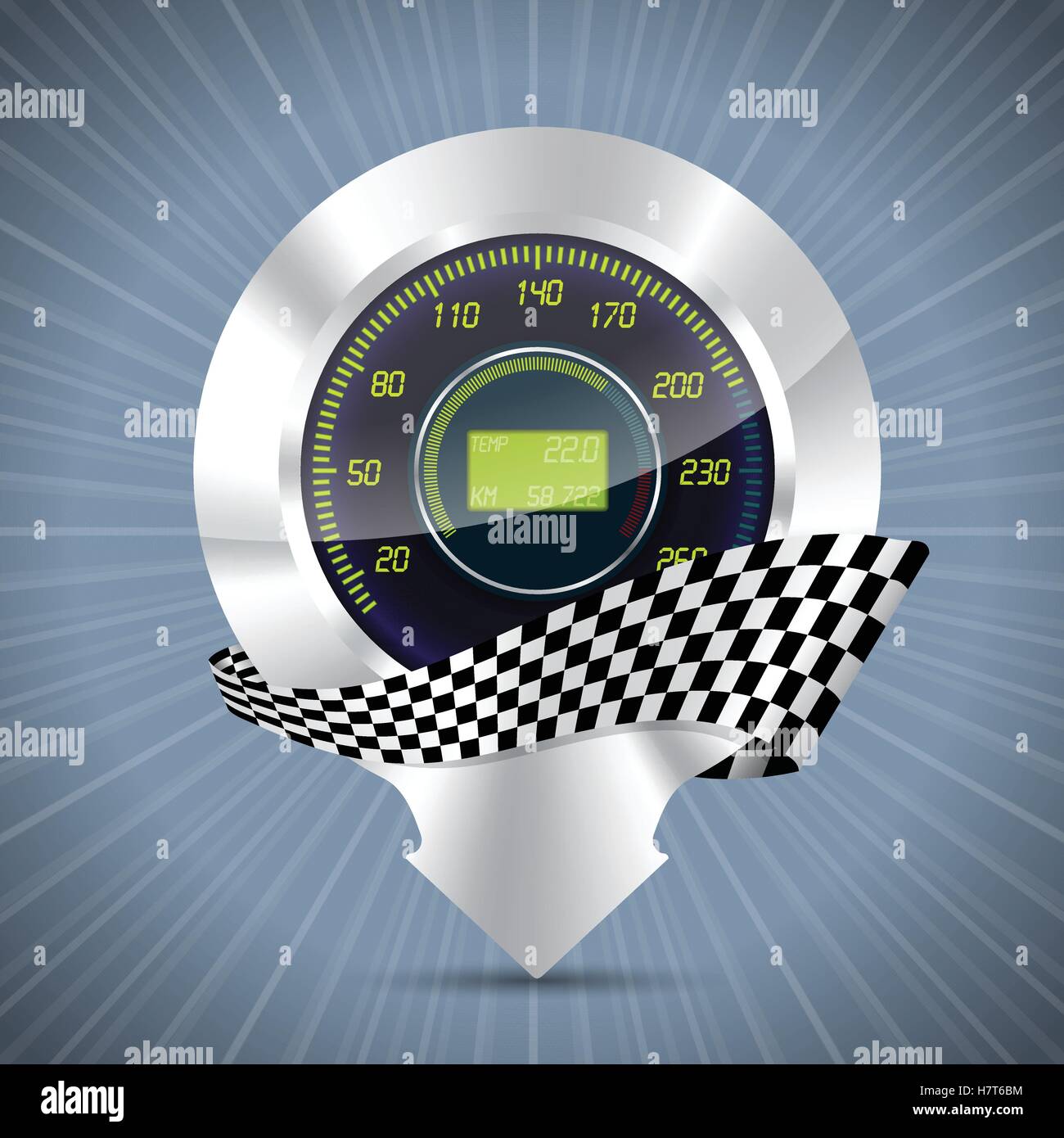 Cool pointer with speedometer and race flag Stock Vector Image & Art ...