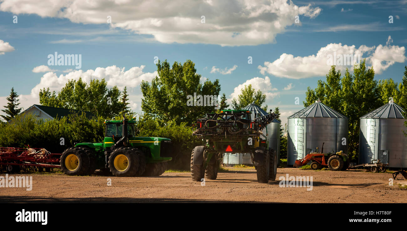 Tractors and silos on a farm; Saskatchewan, Canada Stock Photo Alamy Tractors and silos on a farm; Saskatchewan, Canada Stock Photo Alamy