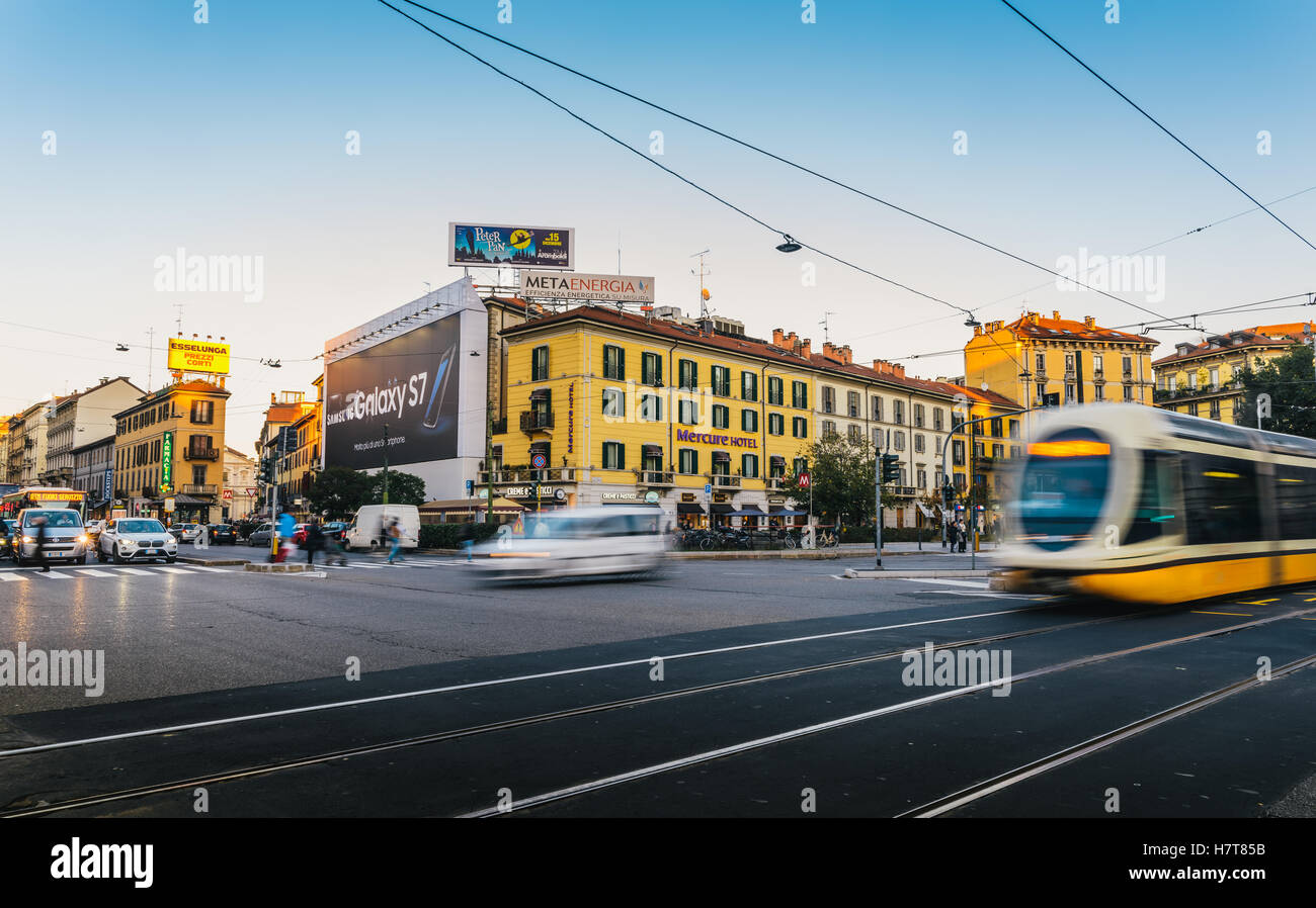 A street view of Corso Buenos Aires (Porta Venezia) in Milan, Italy. Stock Photo