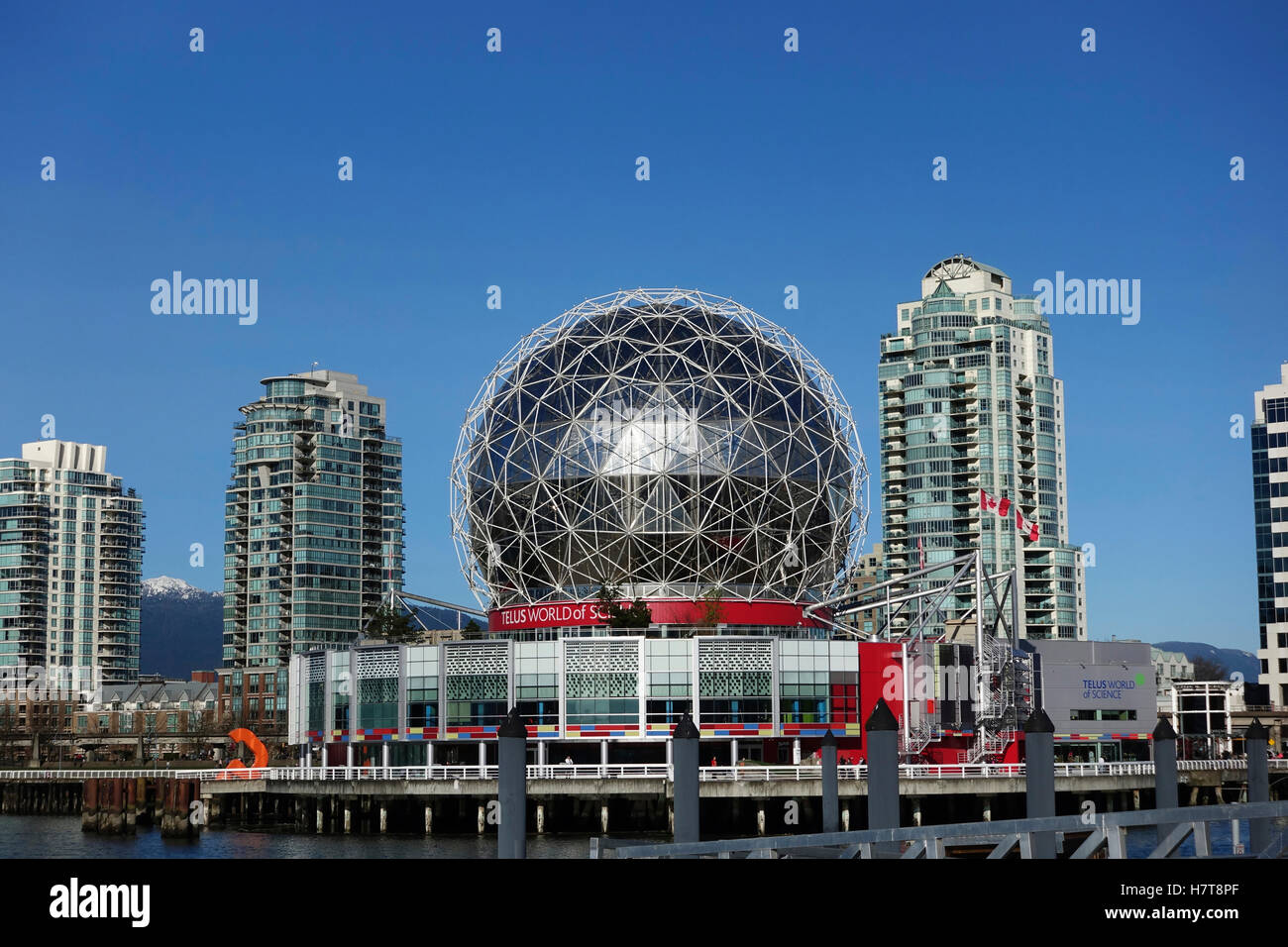 Science World dome on the waterfront; Vancouver, British Columbia