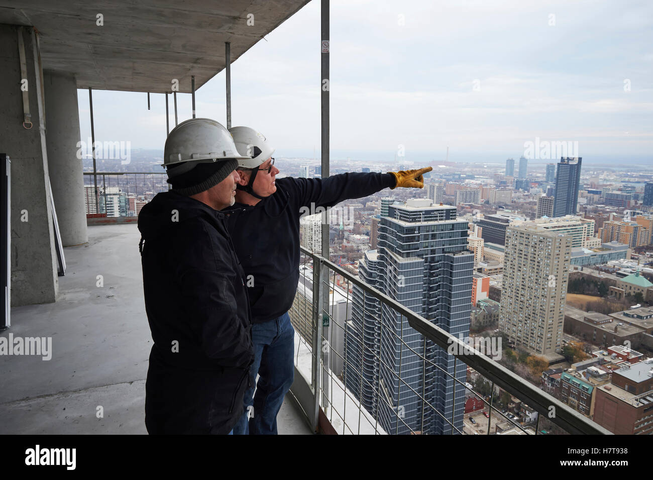 View from 44th floor of a new building on Yonge and College Streets; Toronto, Ontario, Canada Stock Photo