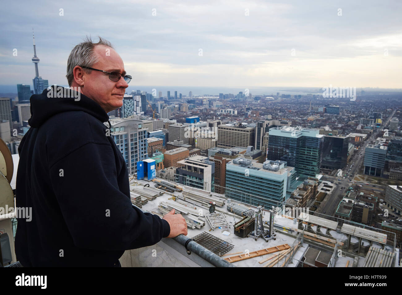 View from 44th floor of a new building on Yonge and College Streets; Toronto, Ontario, Canada Stock Photo