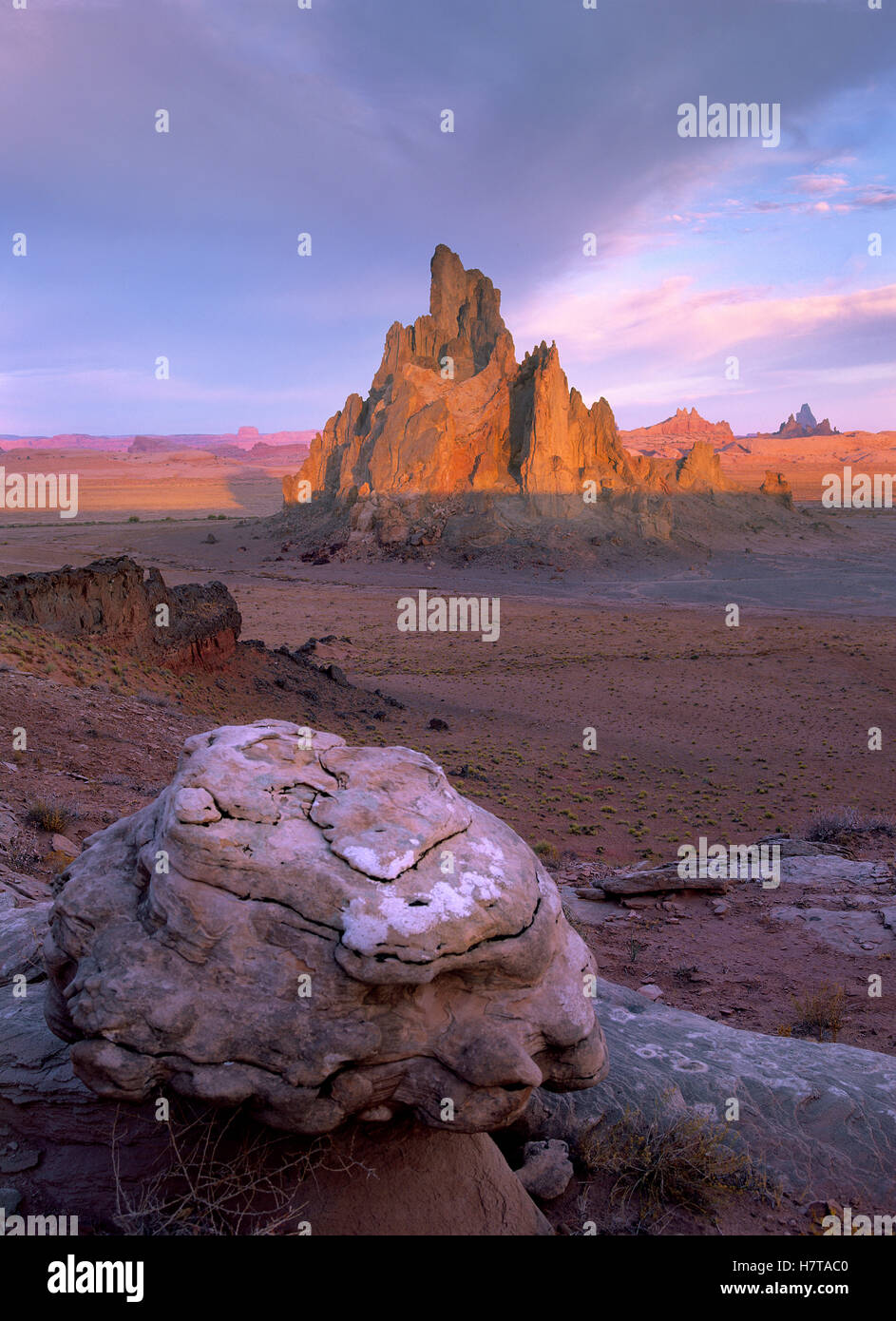 Church Rock, eroded volcanic plug 300 feet tall on Navajo reservation
