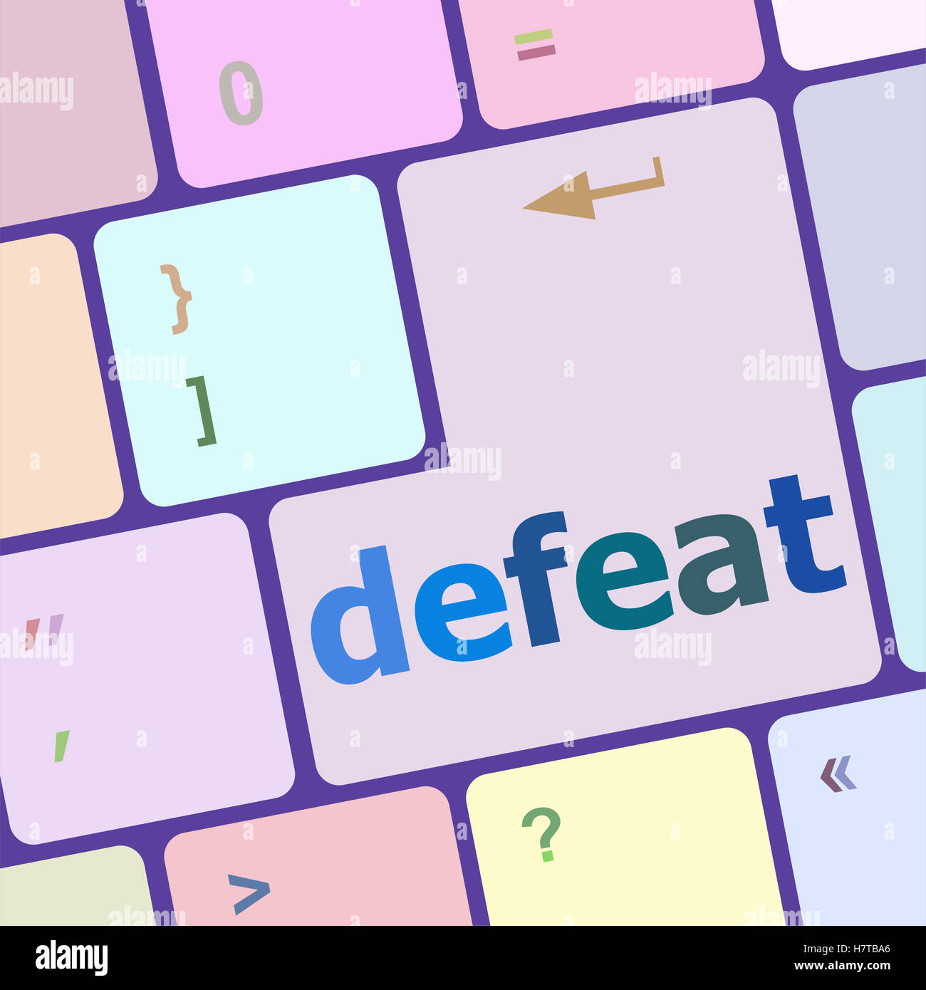 Defeater Key defeat button on white computer keyboard keys Stock Photo - Alamy
