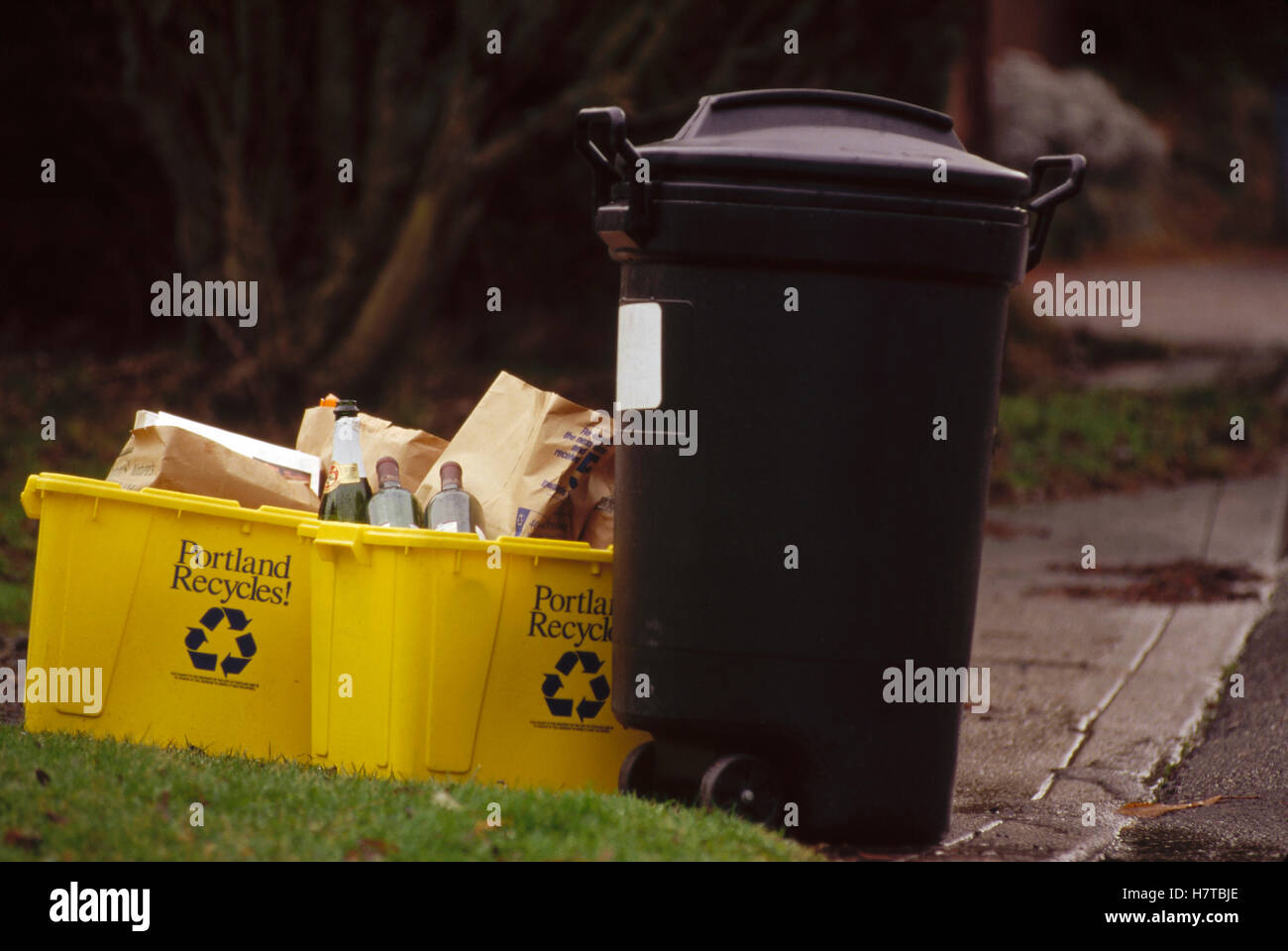 Solid waste public recycling, Portland, Oregon Stock Photo Alamy