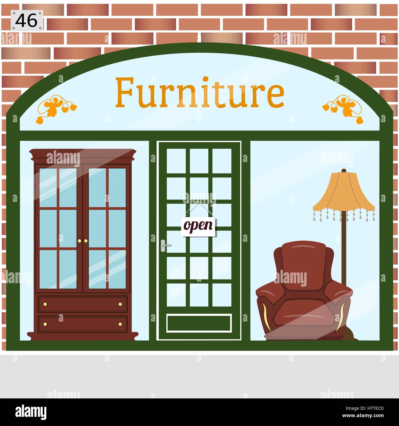 Furniture shop vector detailed design. facade Stock Vector Image Furniture shop vector detailed design. facade Stock Vector Image