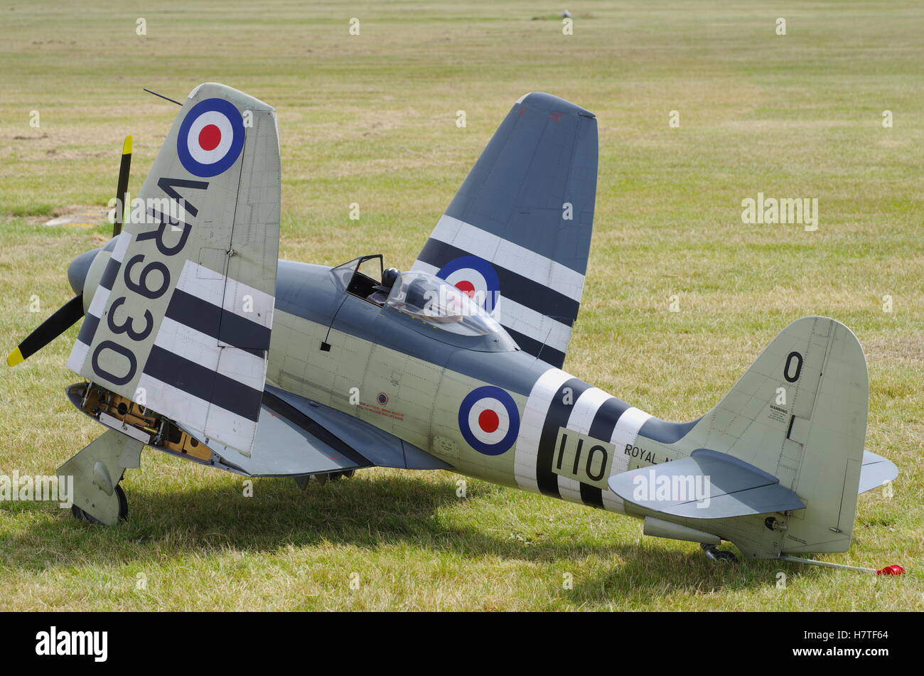 Hawker Sea Fury, Large scale model aircraft at RAF Cosford Airfield Stock Photo