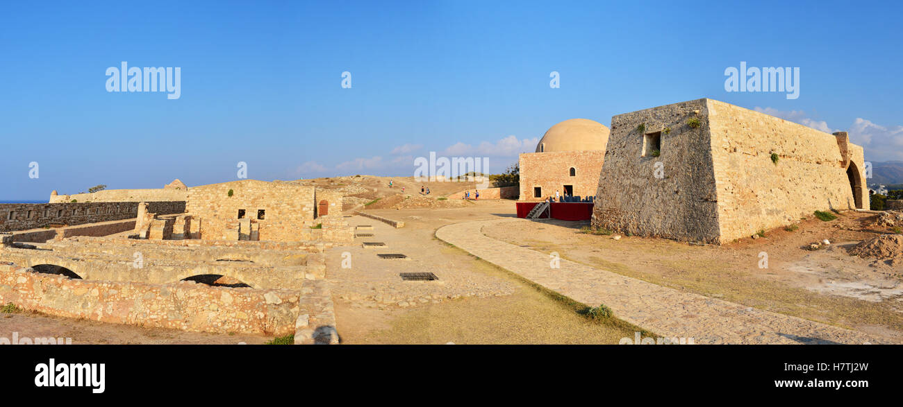 Rethymno city Greece Fortezza fortress Mosque landmark architecture Stock Photo