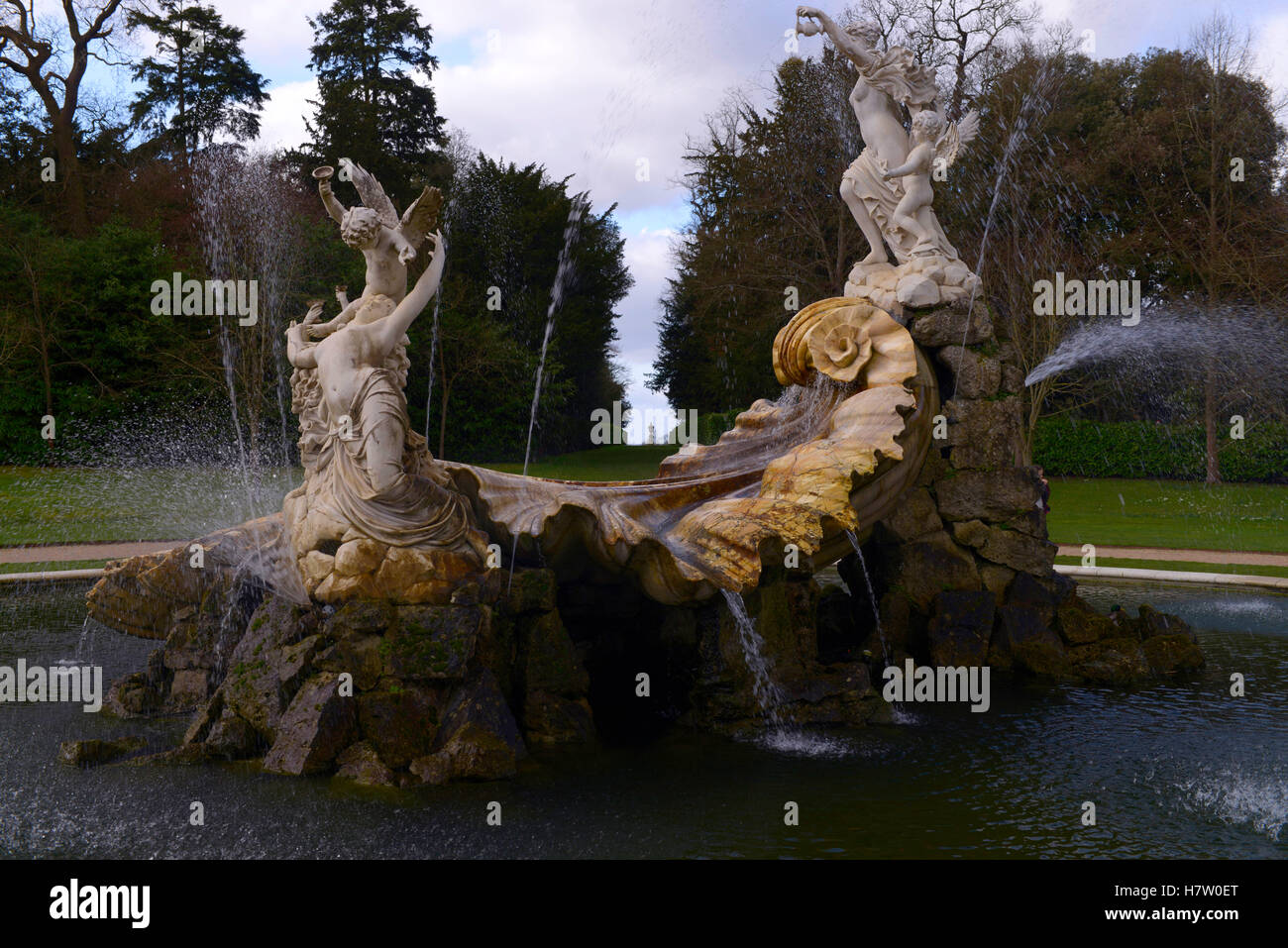 Water fountain Cliveden house Stock Photo