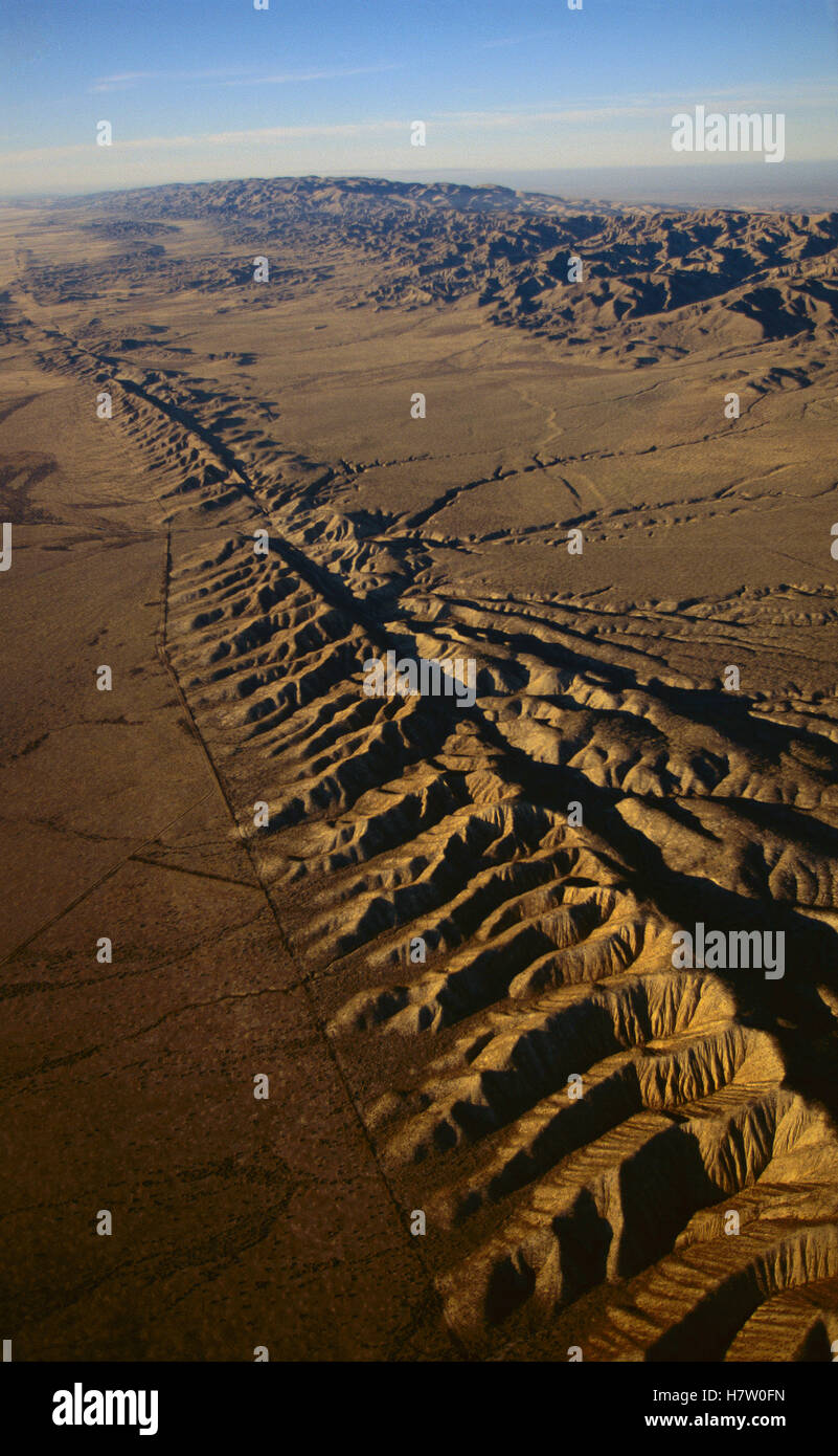 Aerial of the Carrizo Plain showing the San Andreas Fault, a geologic