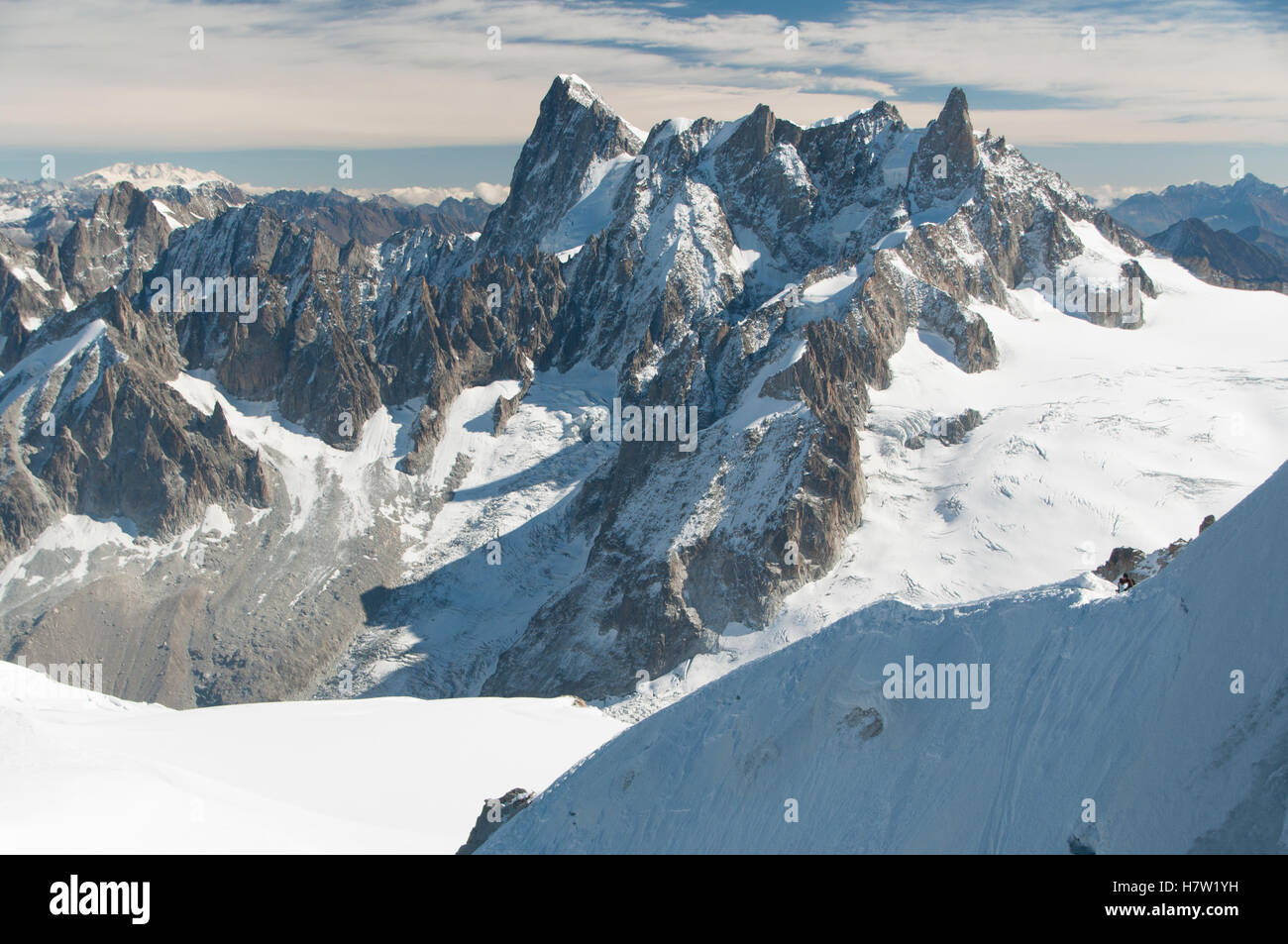 Grandes Jorasses of the Mont Blanc massif, as viewed from the Aiguille du Midi, Chamonix-Mont-Blanc, France Stock Photo