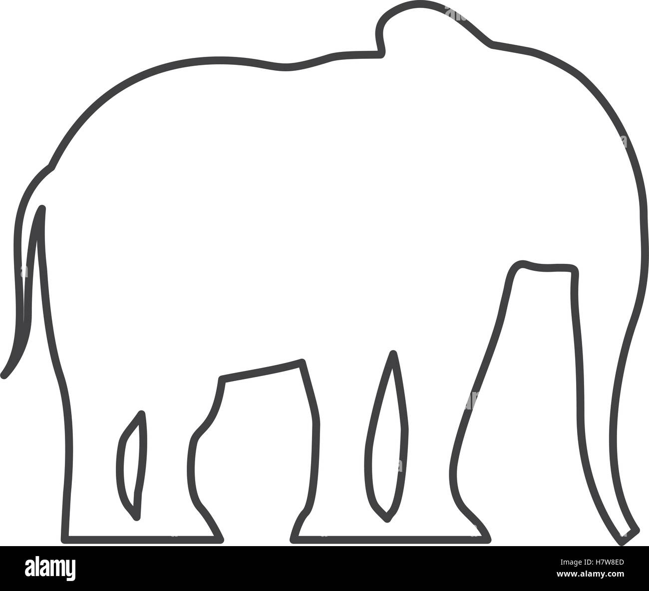 elephant silhouette isolated icon vector illustration design Stock In Blank Elephant Template