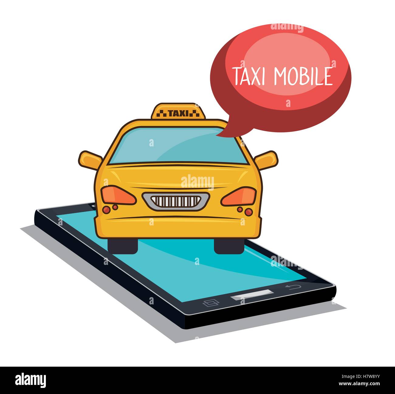 taxi mobile smartphone app icon vector illustration eps 10 Stock Vector ...