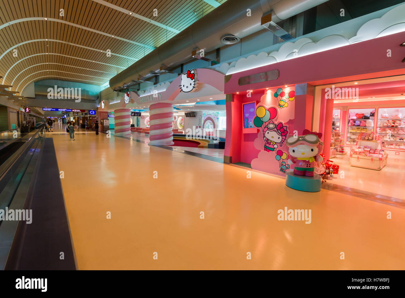 The Hello Kittythemed waiting lounge at the Taiwan Taoyuan