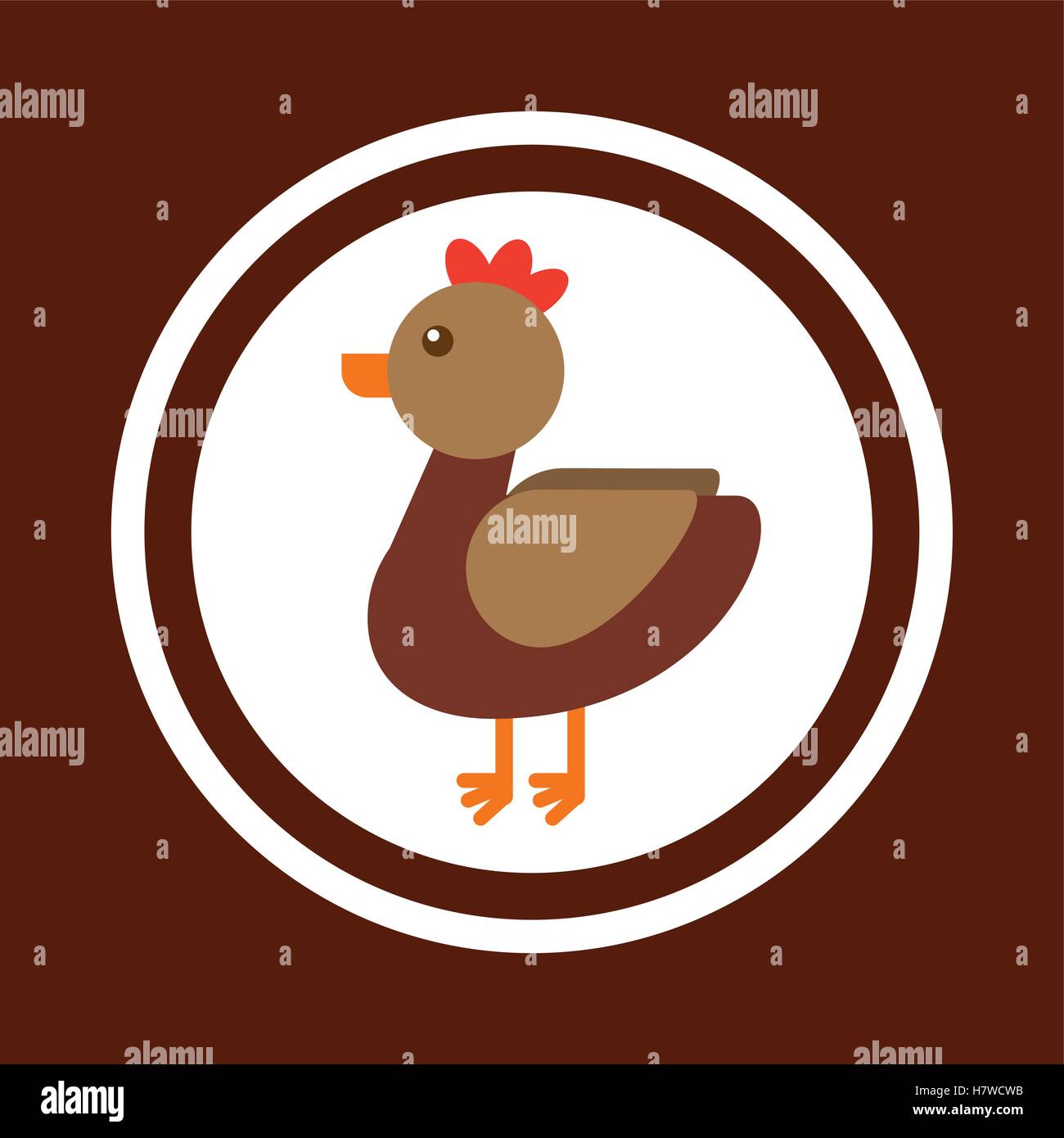 hen animal farm icon vector illustration design Stock Vector Image ...