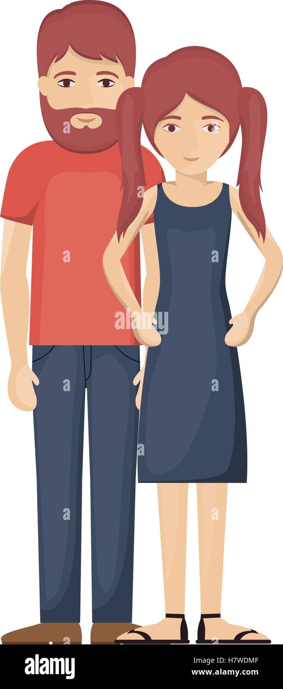 Woman and man cartoon icon. Couple relationship family love and romance ...