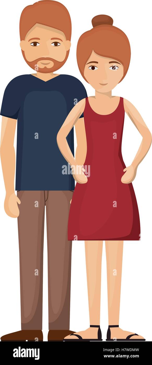 Woman and man cartoon icon. Couple relationship family love and romance ...
