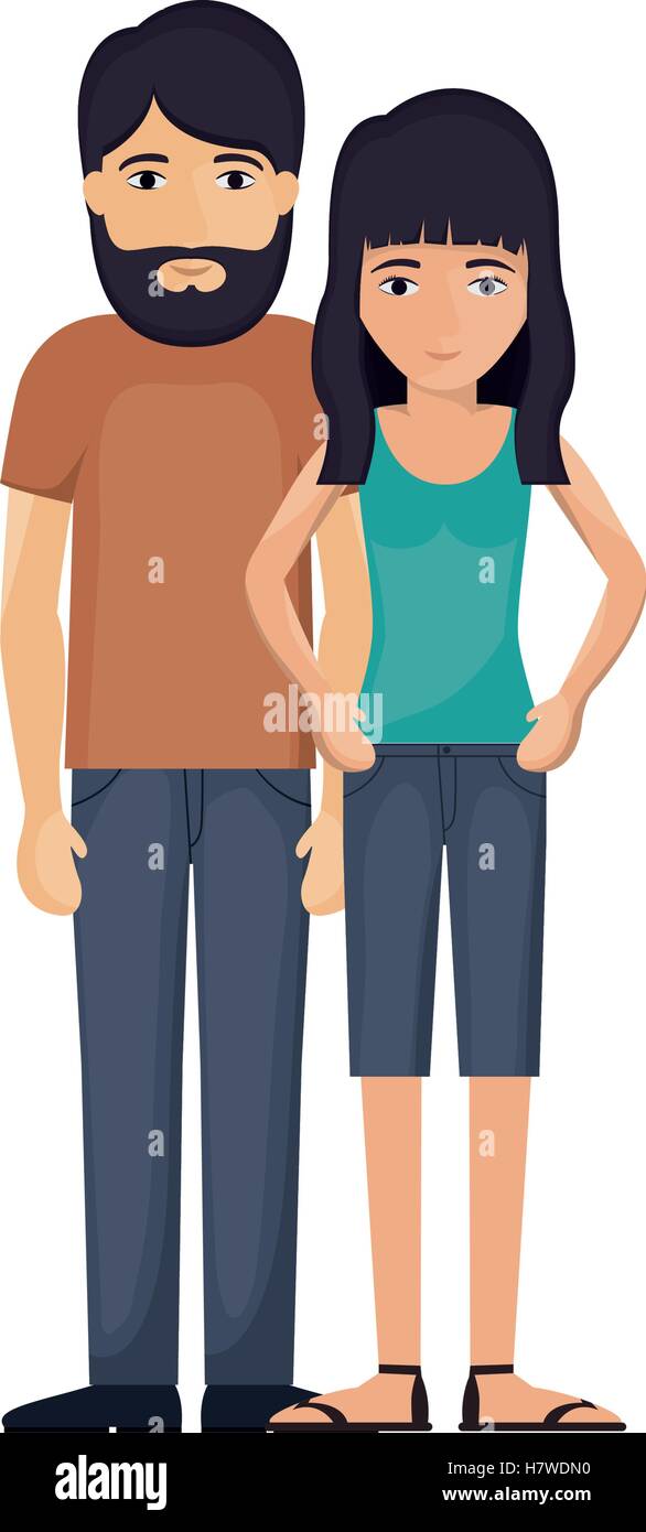 Woman and man cartoon icon. Couple relationship family love and romance ...