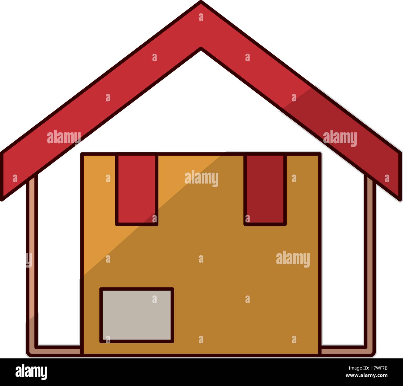 Package inside house icon. Delivery shipping logistic and distribution ...
