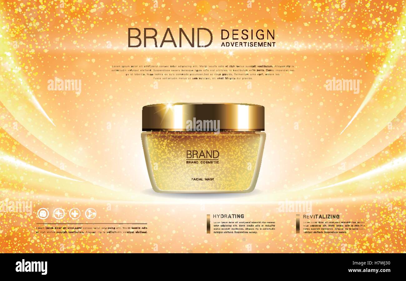 Download Cosmetic Cream Container Dazzling Ads For Cosmetic With Golden Foil Stock Vector Image Art Alamy PSD Mockup Templates