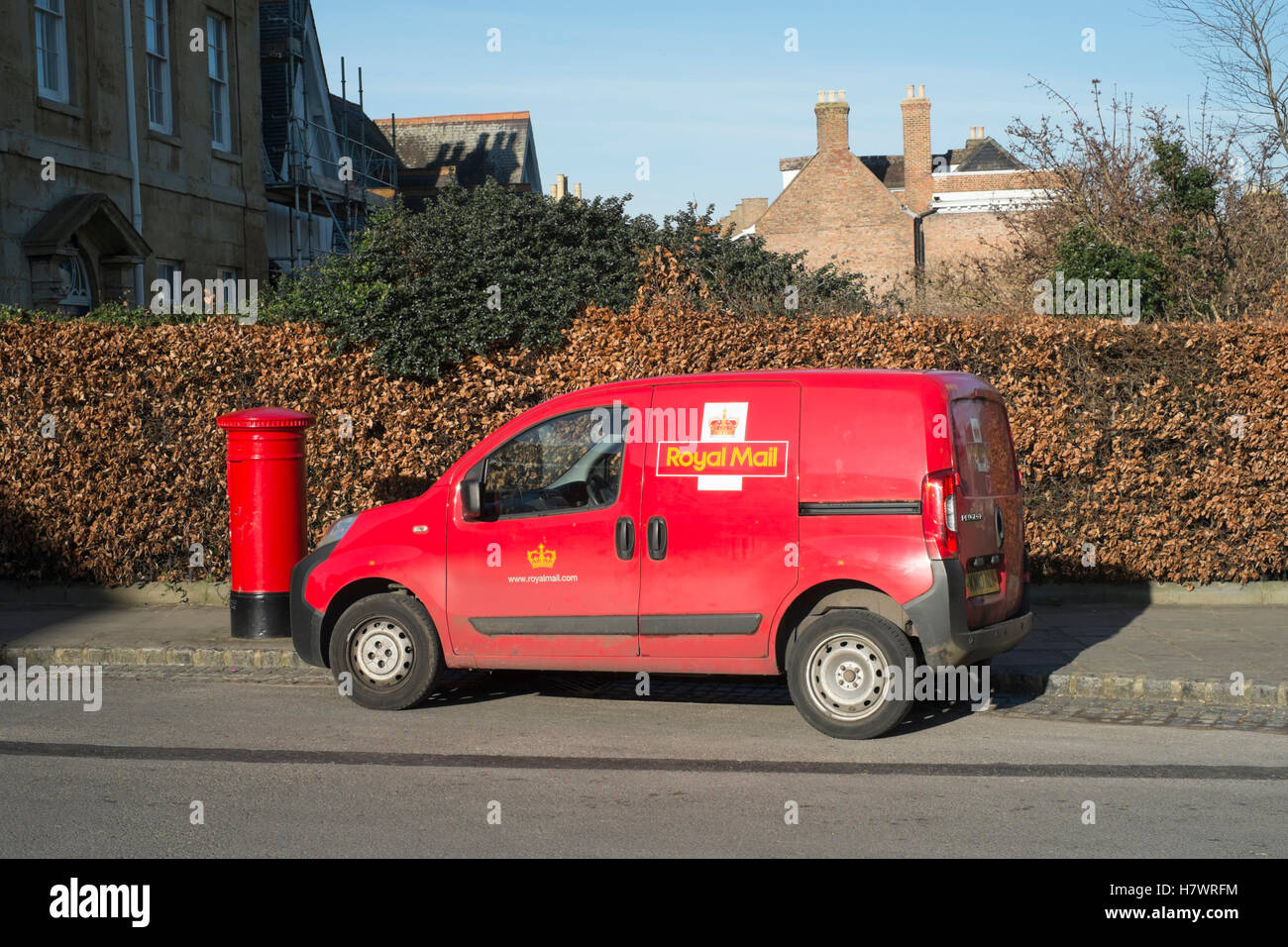 Post Office van outside Gloucester Cathedral Stock Photo Alamy