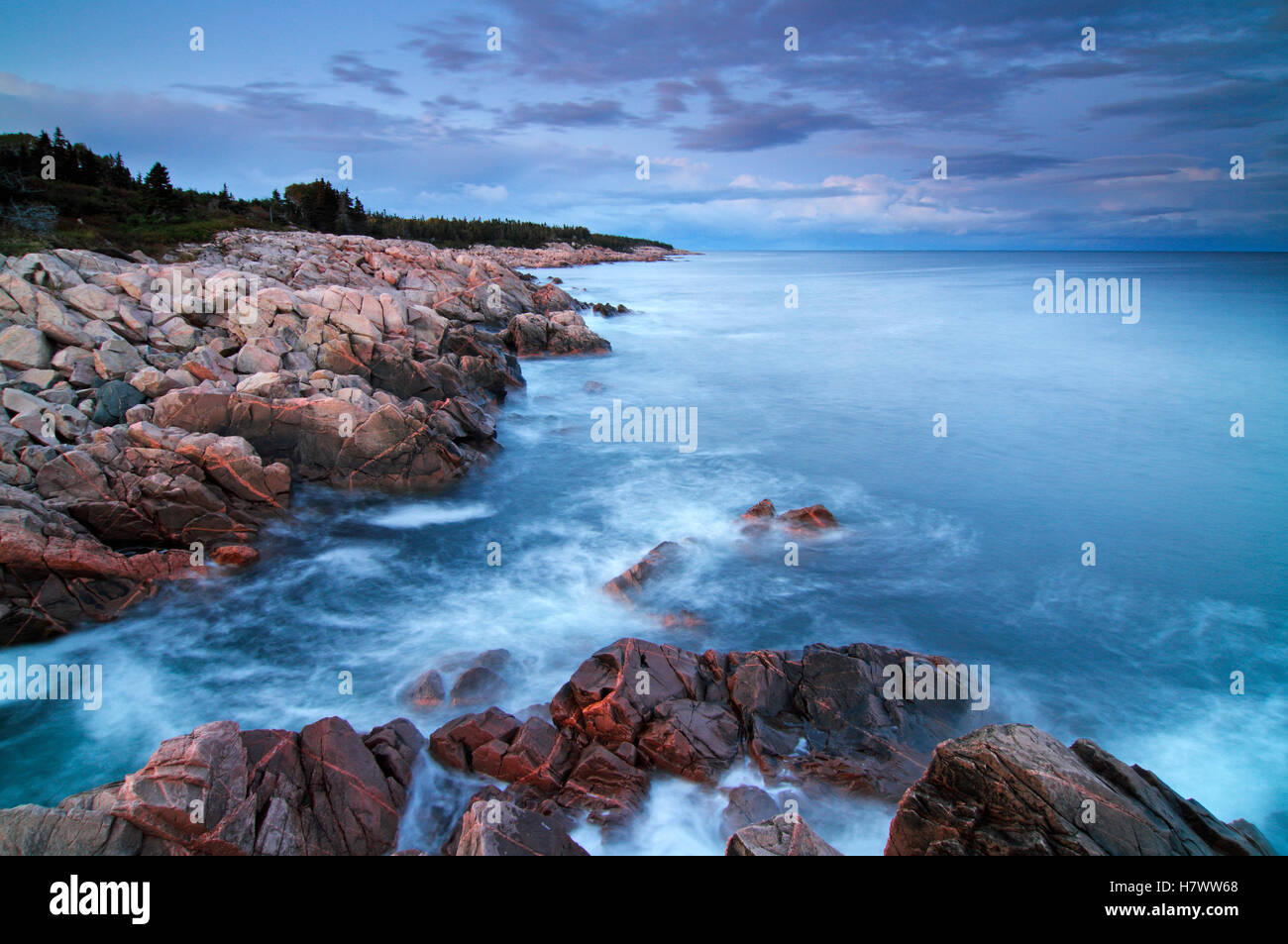 Coastal granite rocks, Cape Breton Highlands National Park, Gulf of St