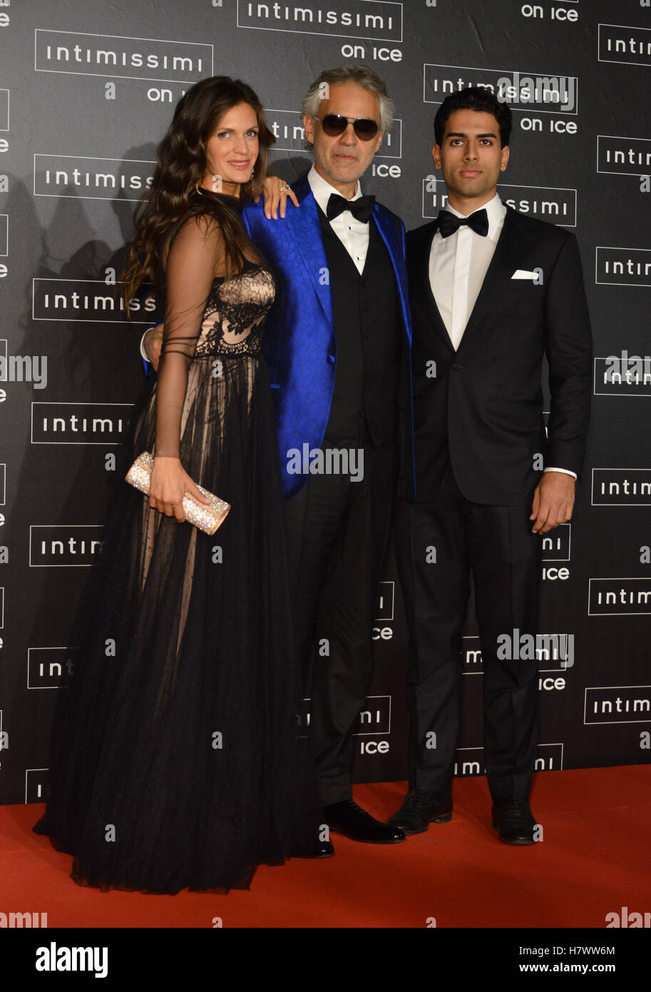 Andrea Bocelli, his new girlfriend Veronica Berti, and his two sons Amos  and Matteo relaxing in Ischia during the Ischia Global Stock Photo - Alamy