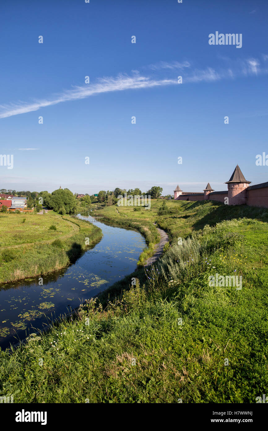 St.Euthymius Monastery Transfiguration Cathedral and Belfry. Suzdal. Russia Stock Photo