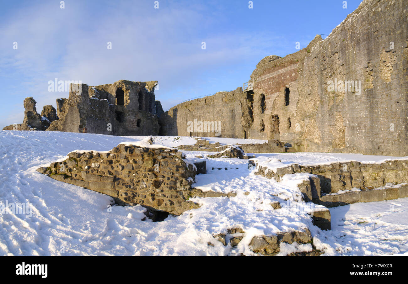 Denbigh Castle in Winter, Stock Photo