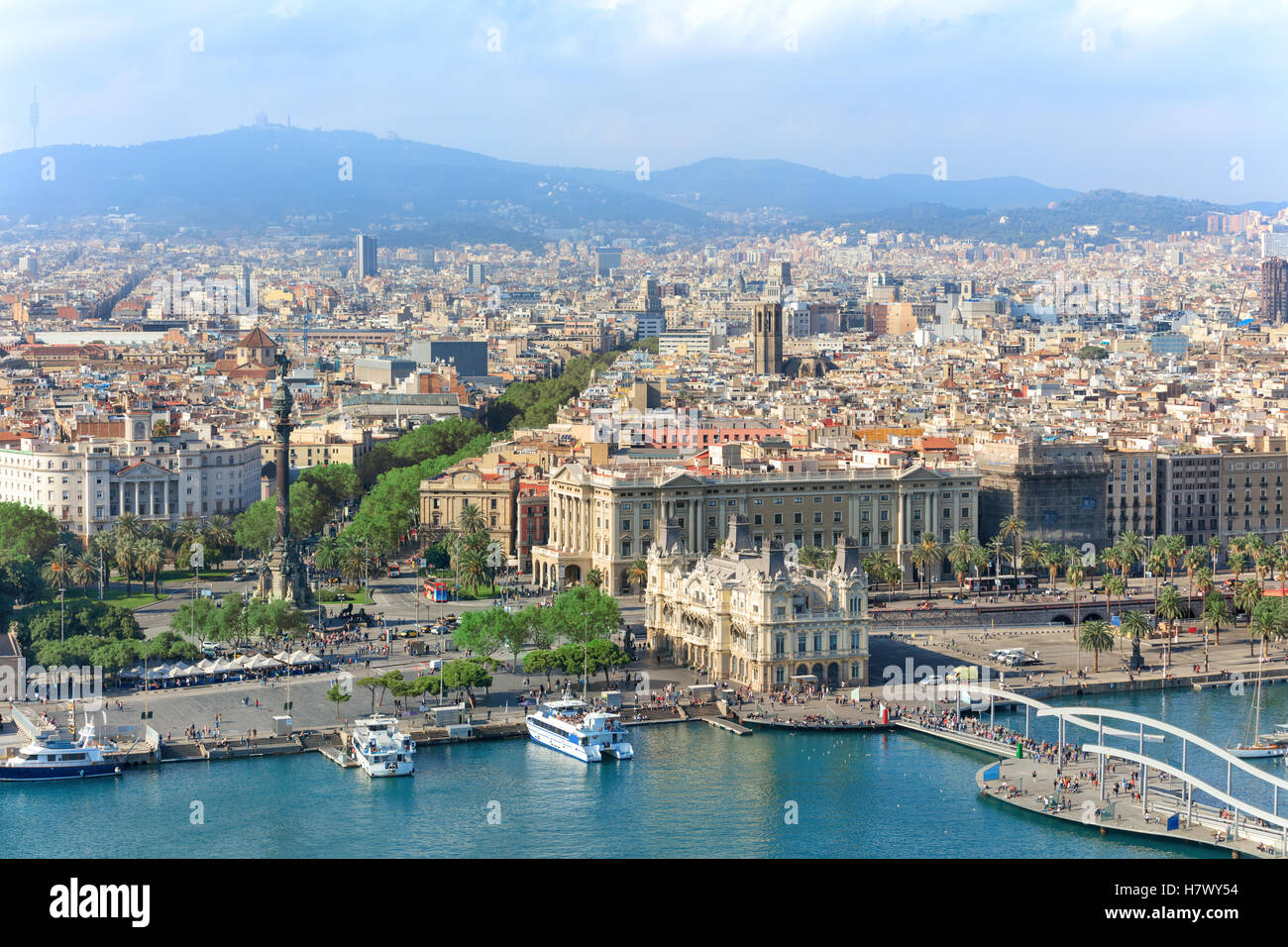 Aerial view of central Barcelona Stock Photo