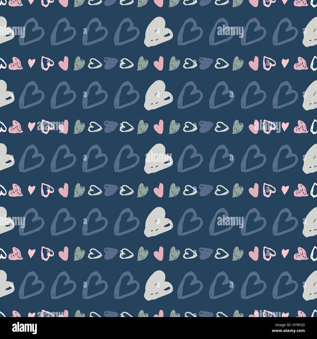 Doodle seamless pattern with hearts Stock Vector Image & Art - Alamy