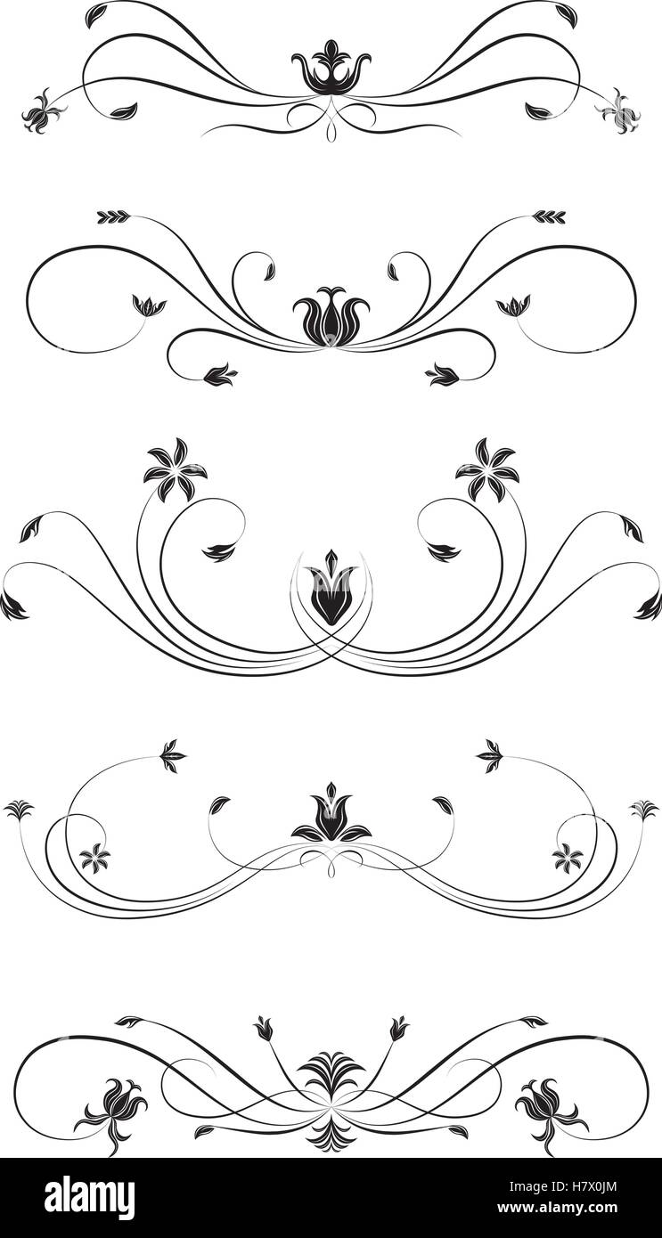 Floral Line rules Stock Vector