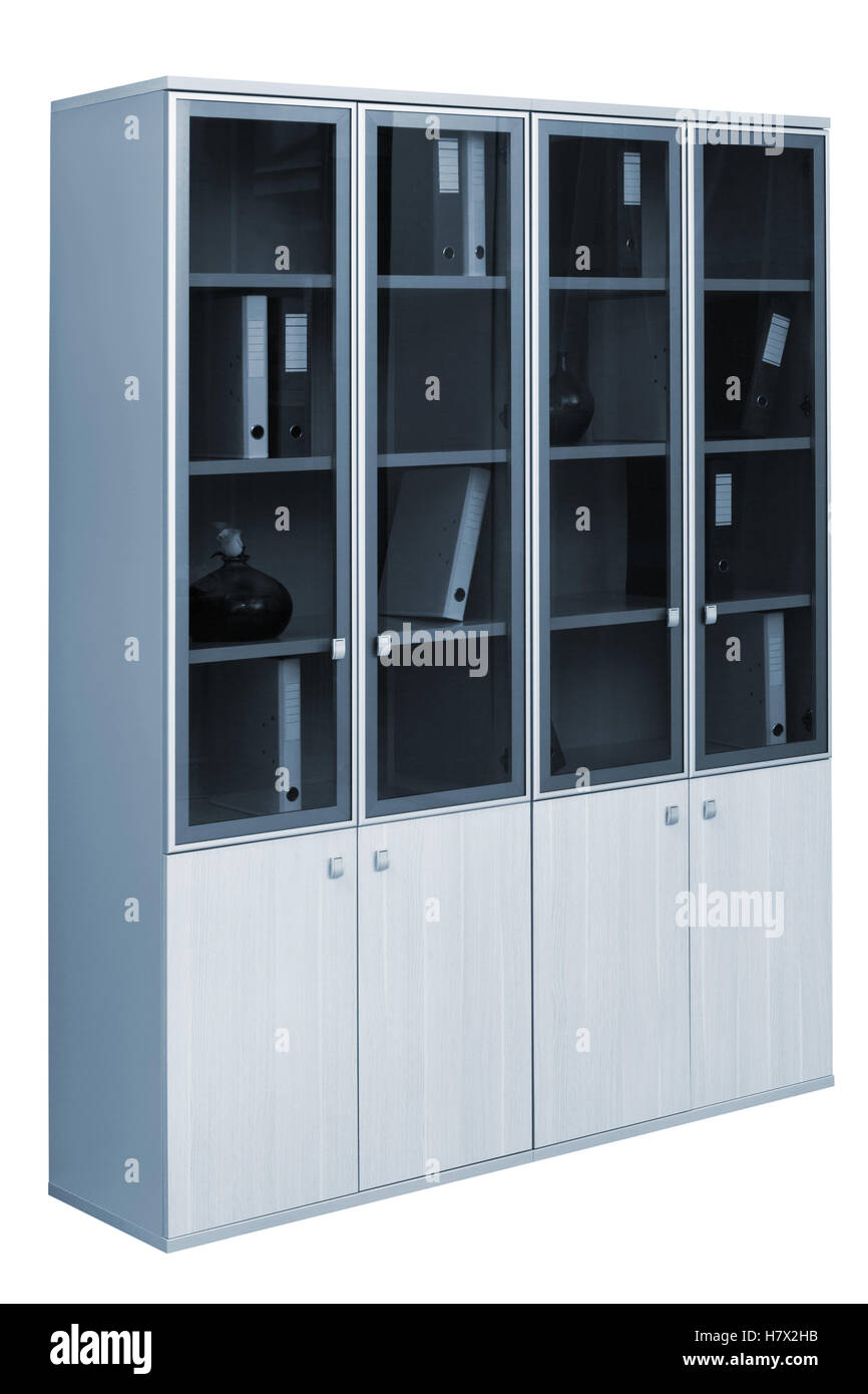 modern bookcase on a white background Stock Photo Alamy
