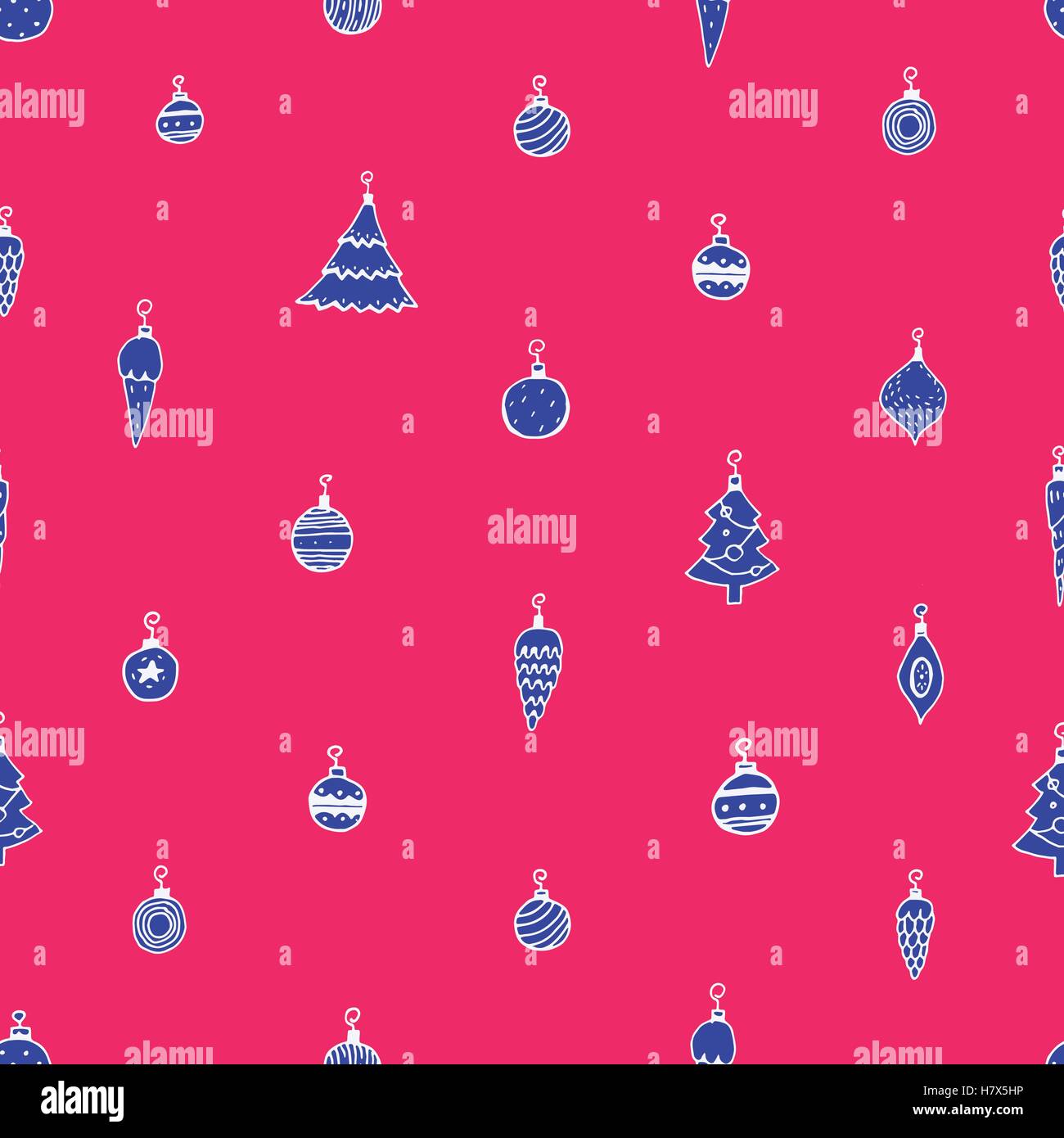 Seamless vector Christmas pattern. Hand drawn illustration Stock Vector ...