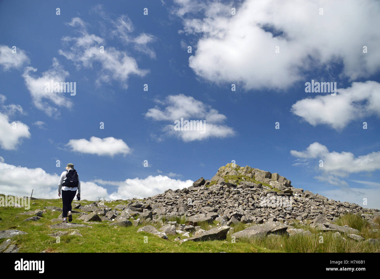 Walking in the Preseli Mountains, Pembrokeshire, Wales Stock Photo