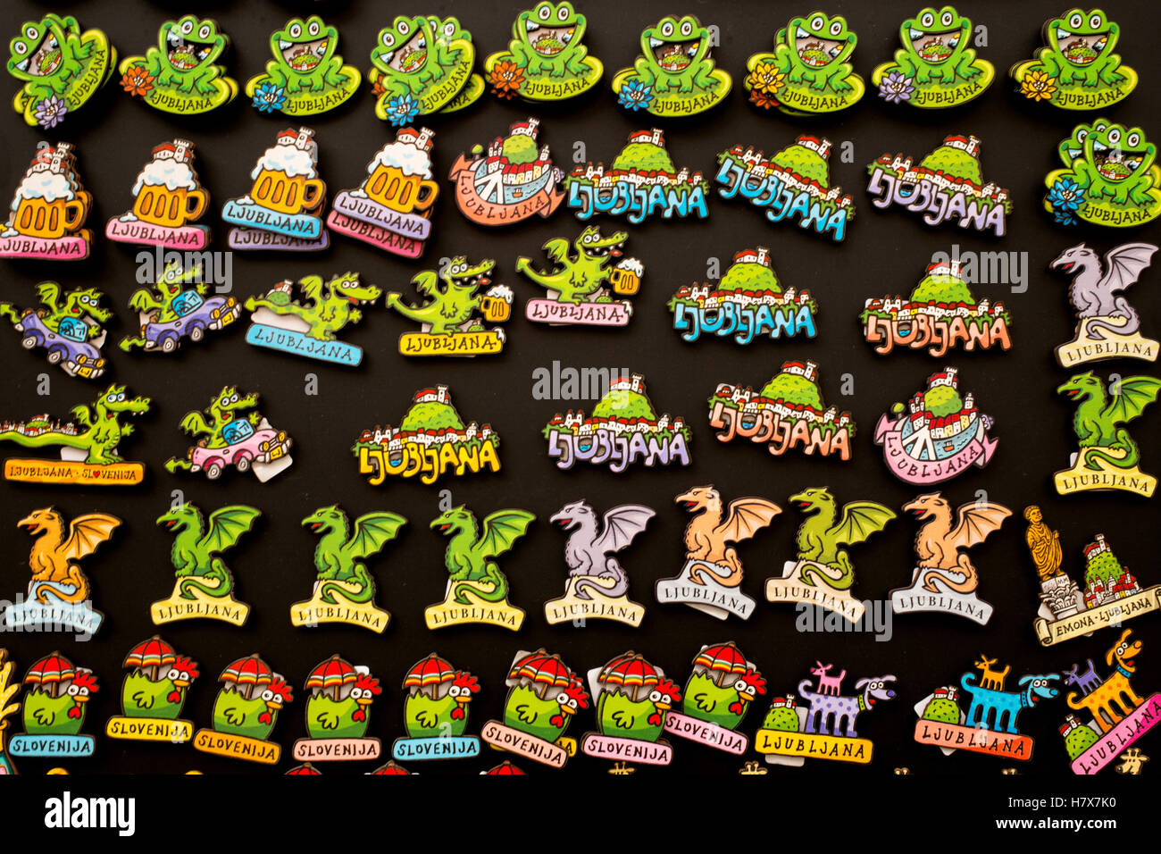 Souvenir shop display of fridge hires stock photography and