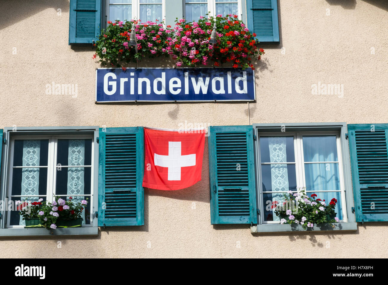 Grindelwald railway station building Stock Photo Alamy