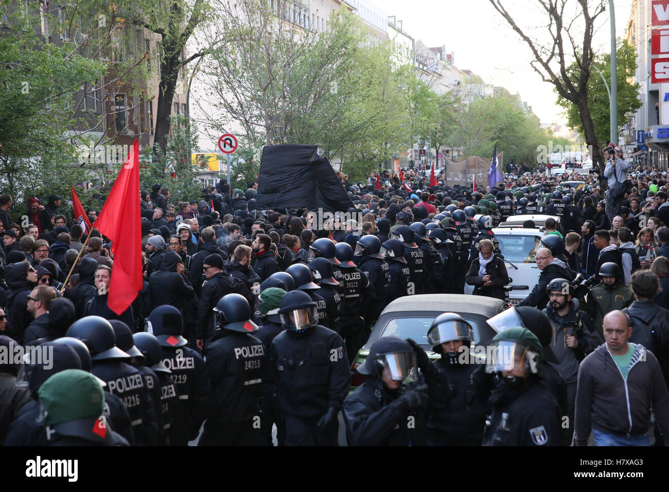 Annual Mayday demonstration march held by left wing and far left ...
