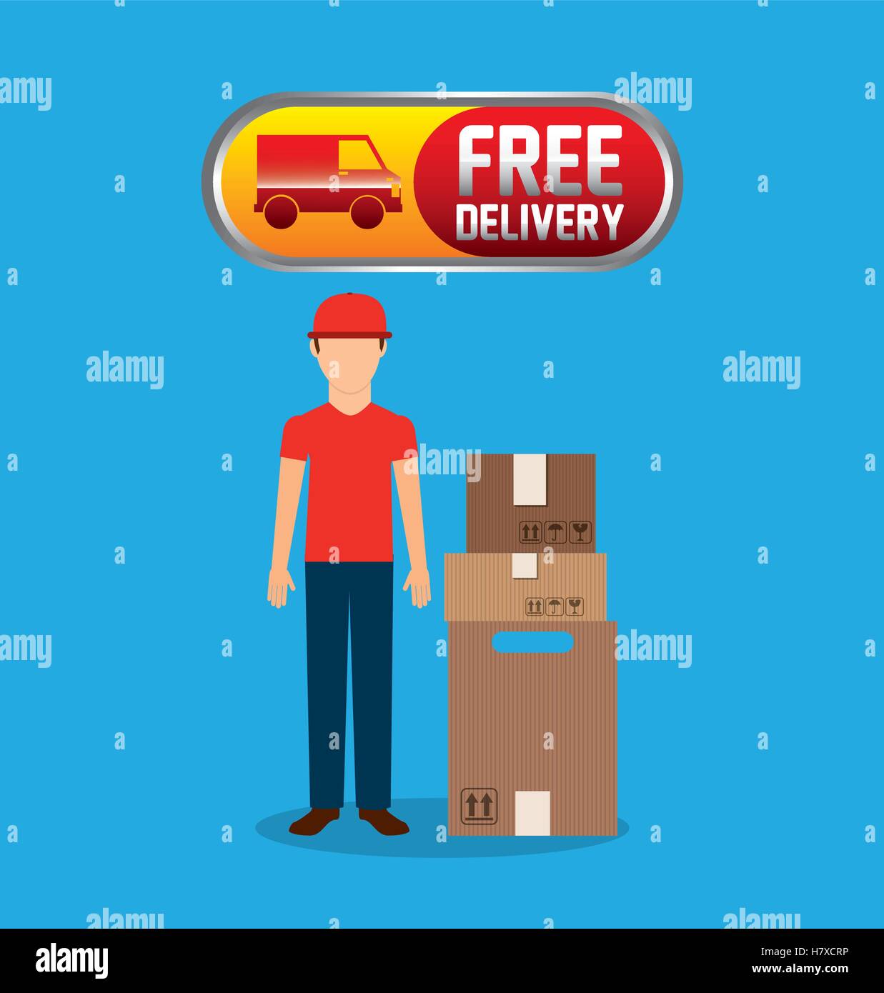 delivery service worker avatar vector illustration design Stock Vector ...