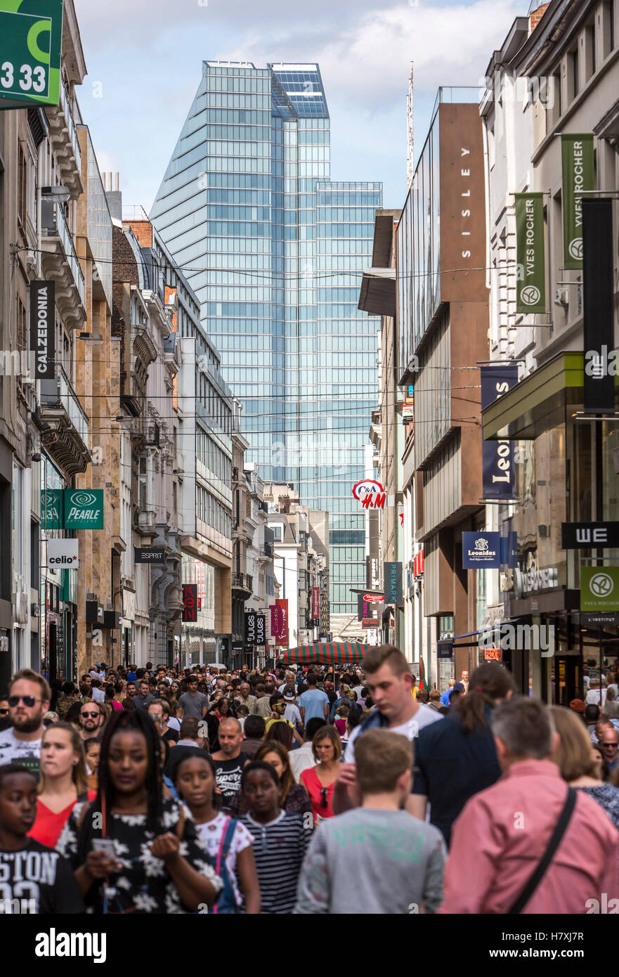 Brussels Old Town - Belgium - People Walking Along the Mediamarkt  Electronics Concern in the Rue Neuve, the Main Shopping Street Editorial  Stock Photo - Image of logo, area: 243000343