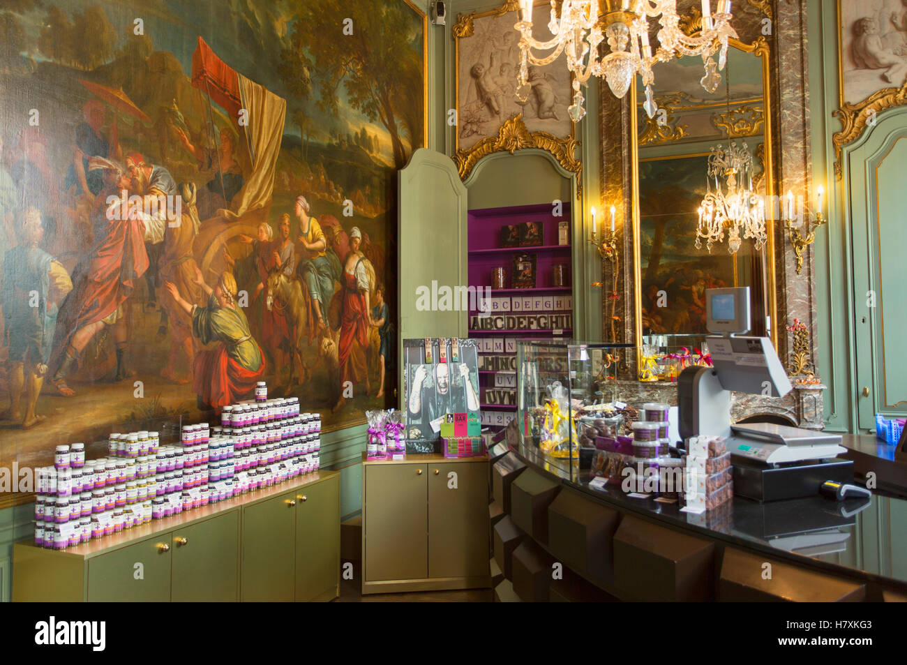 Shop of Chocolate Line in Paleis op de Meir, Antwerp, Flanders, Belgium