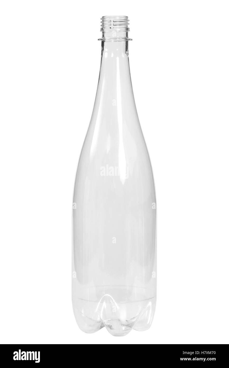 New, clean, empty plastic bottle on white background Stock Photo - Alamy