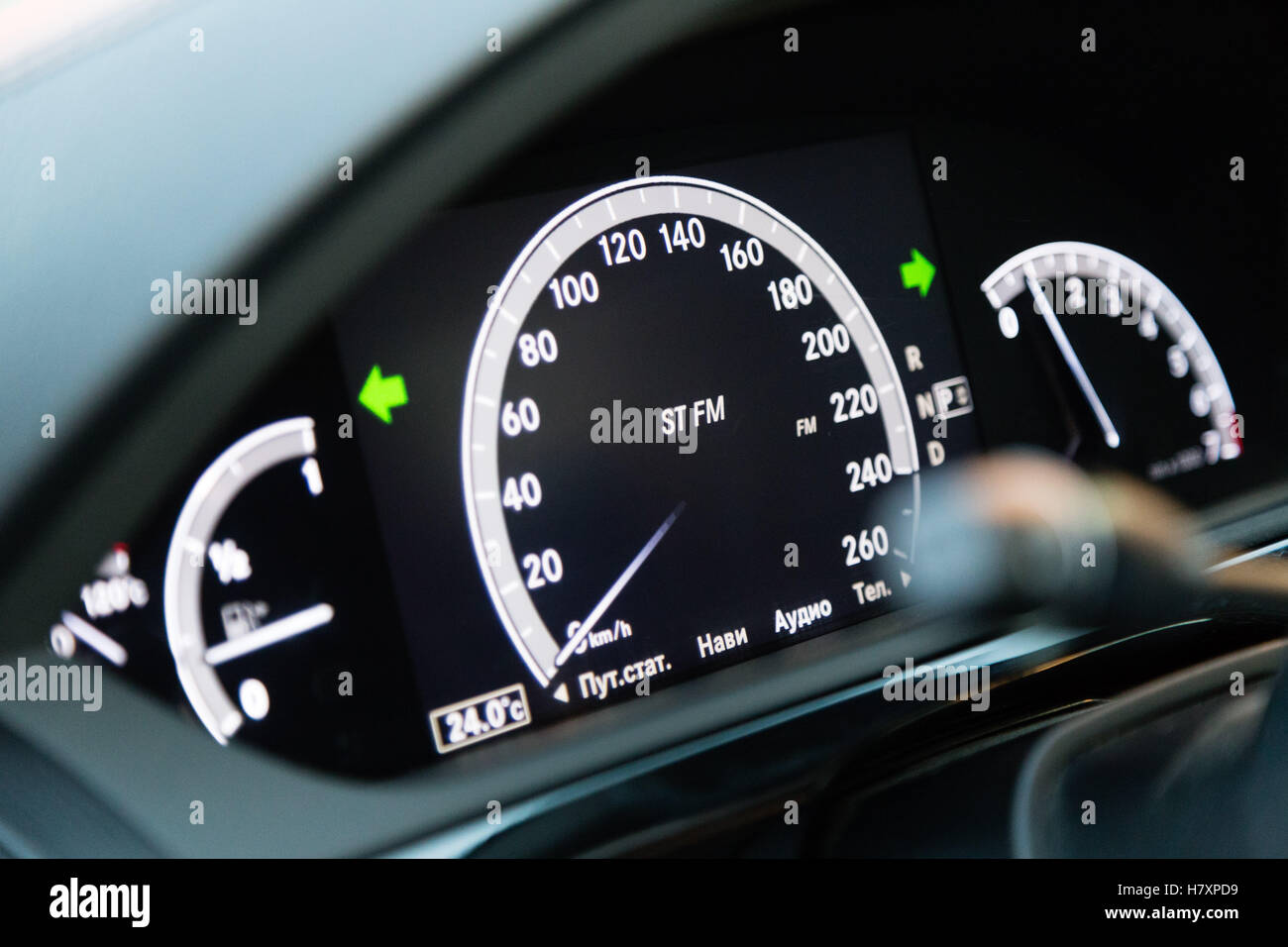 Interior Designo Of Used Mercedes Benz S Class S350 Long W221 Car Stand On A Street In Mytishchi District In Moscow Oblast Stock Photo Alamy