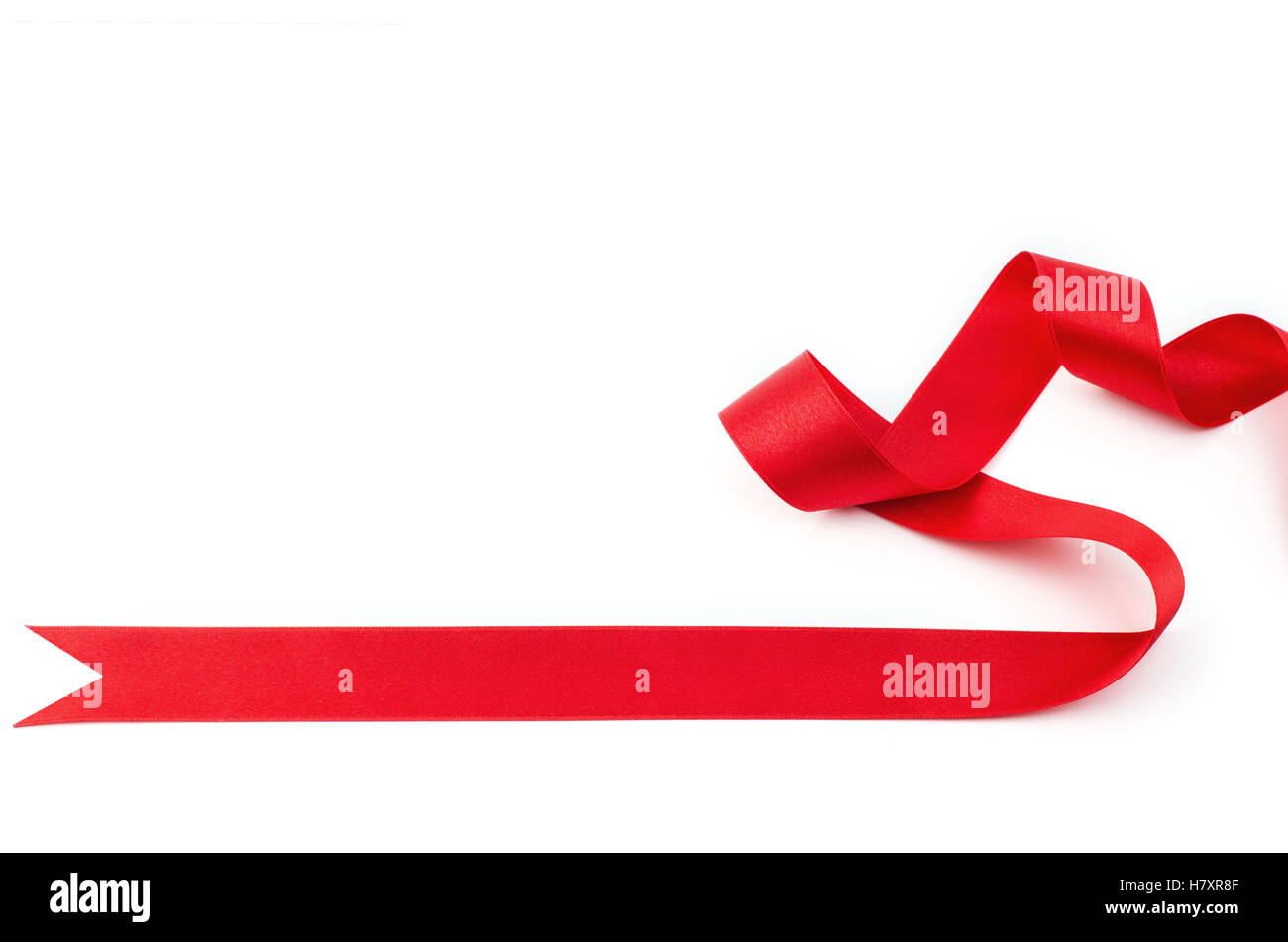 Red satin ribbon isolated on white background Stock Photo - Alamy