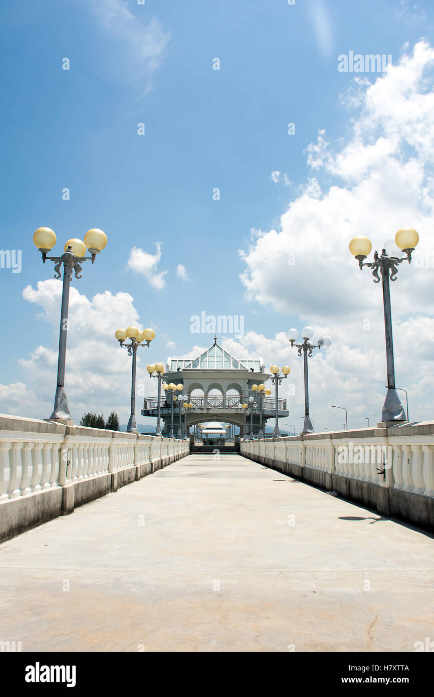 Sarasin bridge linked Phuket Island to the mainland of Phang Nga Province.Phuket Thailand Stock Photo