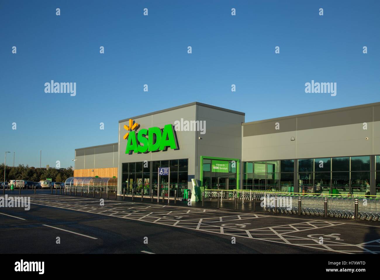 Exterior of a new Asda store in Barnstaple, Devon, UK Stock Photo