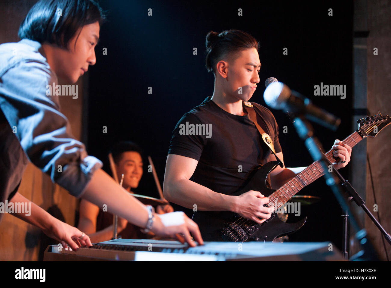 Chinese musical band performing on stage Stock Photo Alamy