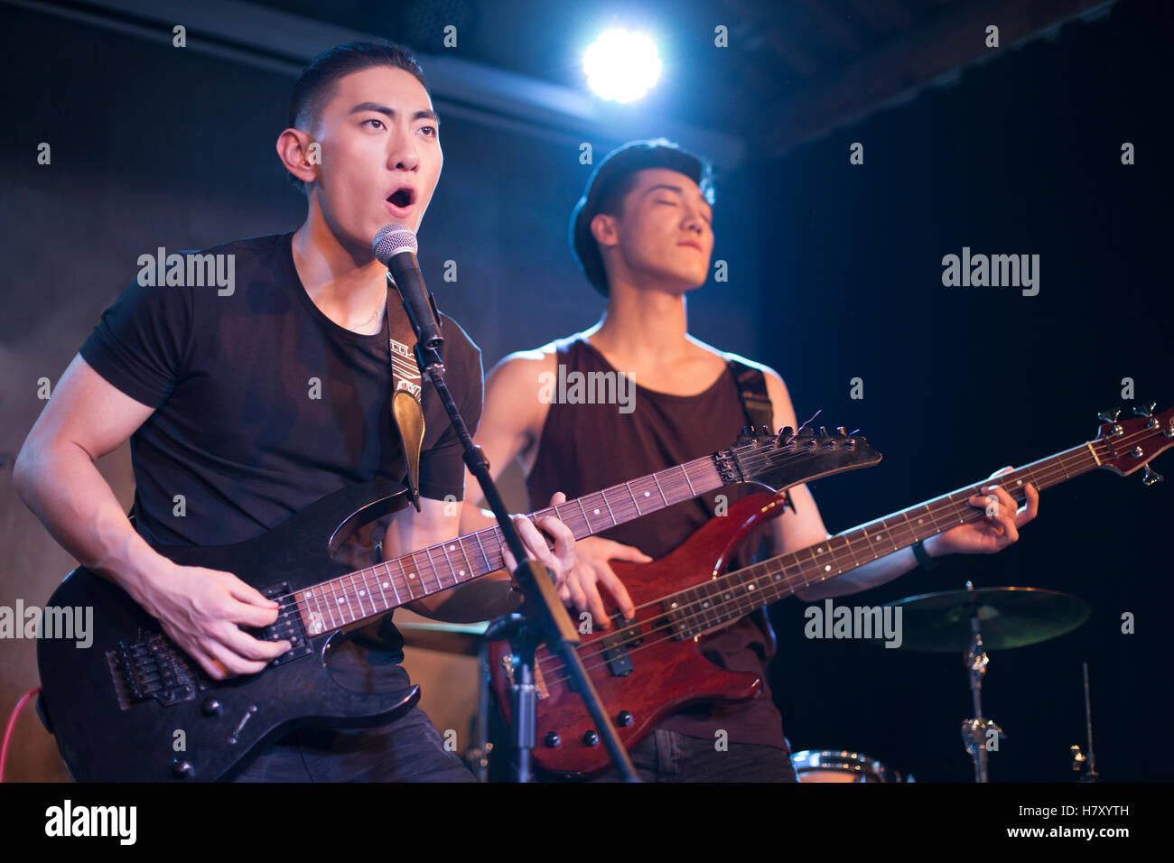Chinese musical band performing on stage Stock Photo Alamy