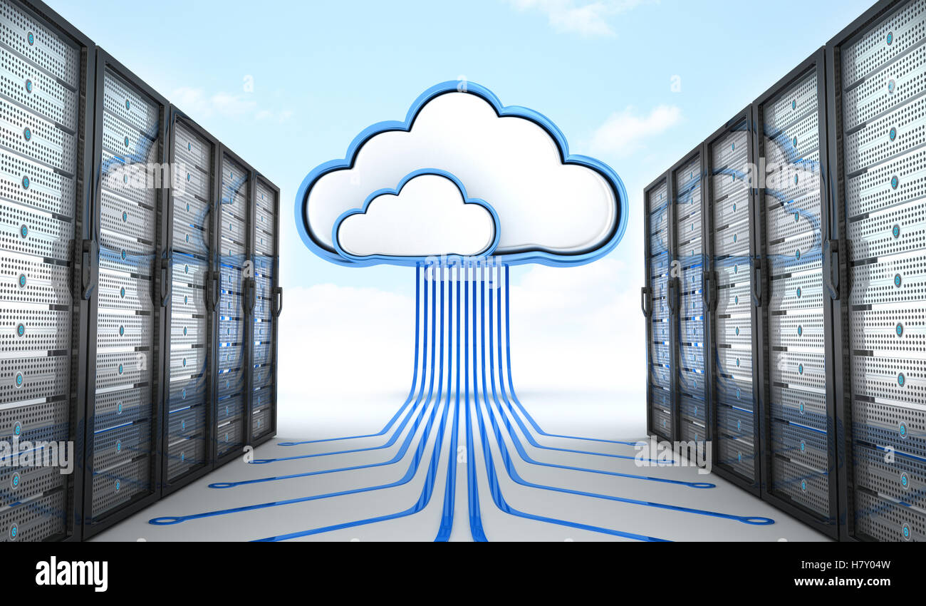 Modern server and connect cloud Stock Photo